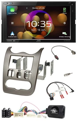 JVC DAB Lenkrad 2DIN Bluetooth USB Autoradio für Dacia ab 2012 dunkelsilber - Bild 1 von 4
