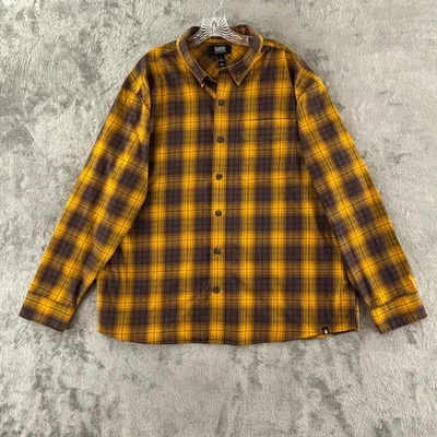 Duluth Trading AKHG Midnight Sun Relaxed Fit Shirt Mens XL Orange Plaid Untucked - Image 1 of 4
