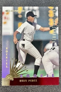 1997 Donruss Team Set Pennant Edition NEIFI PEREZ #98 MLB Rookie RC Rockies - Picture 1 of 4