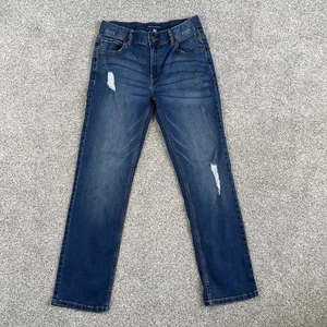 Tommy Hilfiger Youth Boys Slim Fit Straight Stretch Jeans Distressed Size 16 - Picture 1 of 11