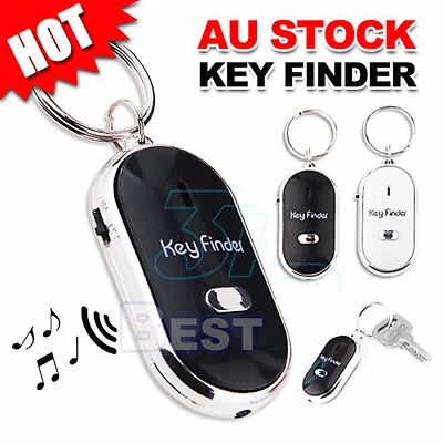 Black Key Finder Whistle Beep LED Flash Locator Wireless Anti-Lost Tracker - image 1 of 4