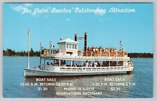 Paddlewheel Queen Sightseeing Boat Palm Beaches Ad Postcard West Palm Beach FL