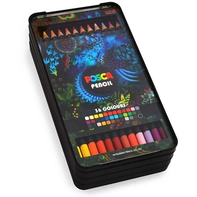 Uni POSCA Pencil - Oil Colouring Pencil - KPE-200 - 1 of Each Colour - 36 Set - Image 1 of 4