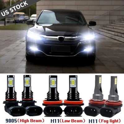For Honda Accord 2013 2014 2015 Combo LED Headlight High/Low Beam+Fog Light Kit - Image 1 of 4