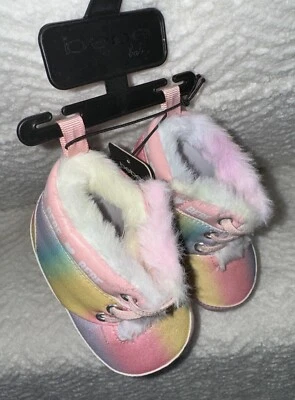 Bebe Baby Soft Shoes- Size 3 (6-9 Mo) unicorn rainbow NWT - Image 1 of 4