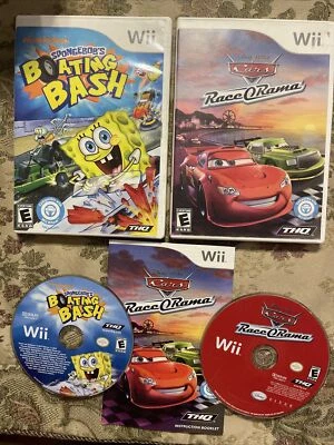 Cars Race-O-Rama & SpongeBob’s Boating Bash (Nintendo Wii, 2009) Tested !! - Image 1 of 4