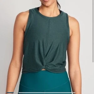 OLD NAVY ACTIVE Cloud94Motion Go- Dry Sleeveless Twist Front Crop Top- Size S - Picture 1 of 8