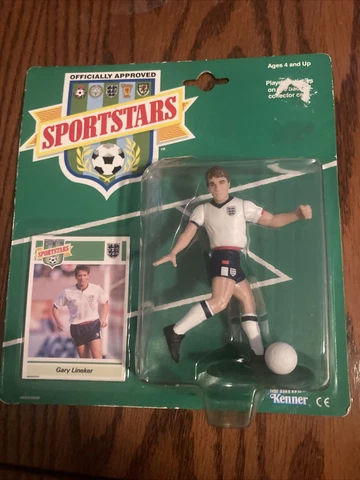Gary Lineker England 1989 Sportstars Action Figure Kenner NIB Three Lions Soccer Cover