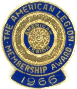 Prendedor de solapa 1966 vintage premio de membresía de la Legión Americana veterano de guerra sombrero tachuela - Imagen 1 de 3