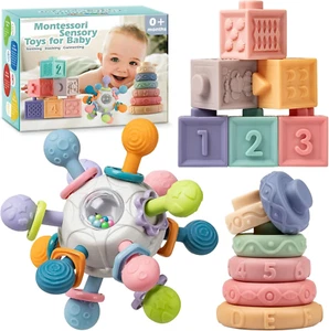 Baby Sensory Teething Toys Set, Montessori Baby Toys 6-12 Months, Incl Newbor... - Picture 1 of 12