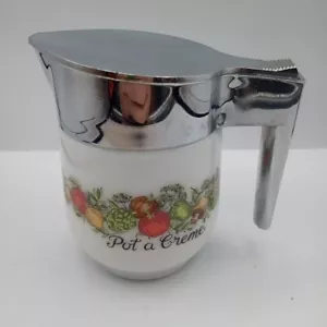 Crema crema Corning Ware Gemco Spice of Life con manico per coperchio vintage - Foto 1 di 9