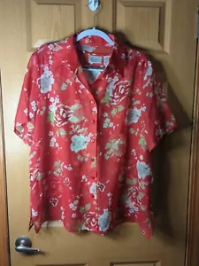 Kathie Lee Vintage Women's 18/20 Blouse Button Up Layered Top Short Sleeve - Picture 1 of 14