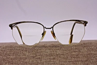 Vtg Eyeglass Glasses Gold Wire Rimless Frames 5716 Hip Mod Japan  - Image 1 of 4
