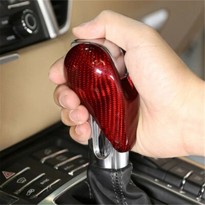 Red Carbon Fiber Car Gear Shift Knob Cover Sticker For Porsche Macan 15 16 17 18 - Image 1 of 4