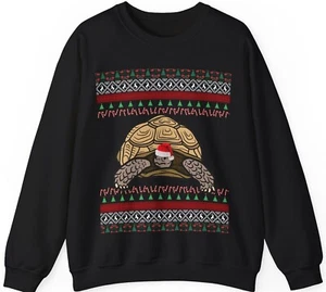 African Sulcata Tortoise Christmas Sweater Gift Mom Dad Ugly Holiday Sweatshirt - Picture 1 of 22