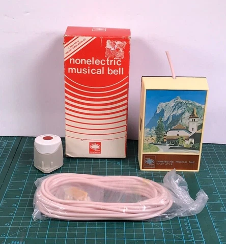 Vintage NonElectric Musical Door Bell Chime in origonal box NOS Sealed Cover