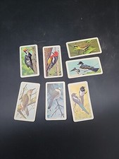 Lot - 7 Brooke Bond Red Rose Tea Cards Canadian American Songbirds Series 9 1966