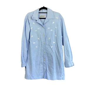 Camisa Jordana Jane Diamante Vintage Cambray Mujer Talla 14 Bordada Elefante - Imagen 1 de 9