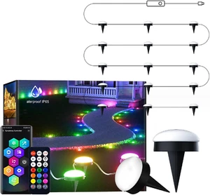 Outdoor Ground Lights 15 Pack, Patio Decorations, 32.8FT Smart RGBIC Pathway Lig - Picture 1 of 12