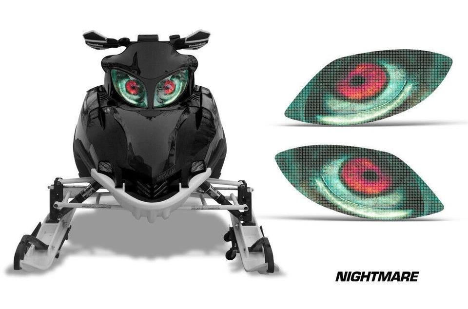 Kit de gráficos de ojos de faros de moto de nieve cubierta de calcomanía para gato ártico Firecat NIGHT Foto 1 de 1