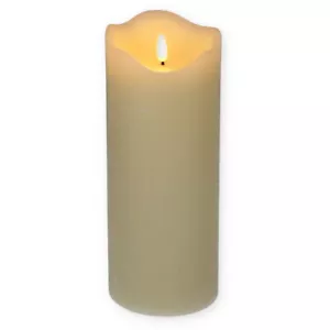 LED Echtwachskerze mit Timer Flackereffekt Echtwachs Kerze Batterie 10 x 20 cm - Bild 1 von 6