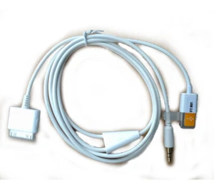30pin Dock To 3.5mm Car AUX Audio USB Charger Cable For iPhone 3G 4G iPod Touch - Picture 1 of 3