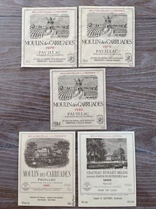 Étiquettes Château Duhart Milon 1985 / Moulin des Carruades 1979 –1980 - 1985 - Bild 1 von 7