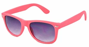 SUNGLASSES ADULT UNISEX CORAL RETRO WAYFARER LOOK GREAT FOR PARTY FAVORS NEW - Picture 1 of 2