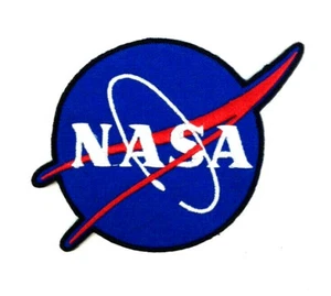 NASA VECTOR SPACESUIT LOGO EMBROIDERED IRON ON PATCH 3" X 3" BLUE WHITE RED SEW - Picture 1 of 1