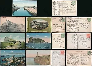 GIBRALTAR 1907-28 PPCs POSTED in GB...7 CARDS - Picture 1 of 1