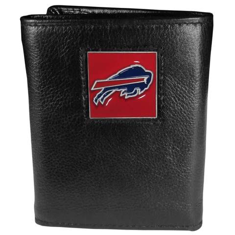 Siskiyou Sports NFL Men's Buffalo Bills Genuine Leather Tri-fold Wallet Cover