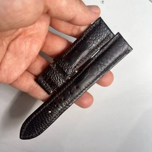 20mm/18mm Padded Black Genuine OSTRICH Leg LEATHER SKIN WATCH STRAP BAND - Picture 1 of 16