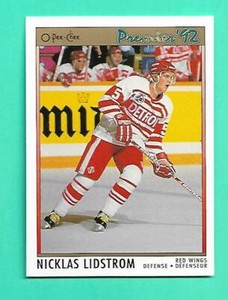 (1) NICKLAS LIDSTROM 1991-92 PREMIER # 117 WINGS ROOKIE NM-MT CARD (V6673)  