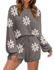 Knit Pajamas Set for Women Lounge Sets Long Sleeve Sweatsuit Matching 2 Piece... - Picture 1 of 4