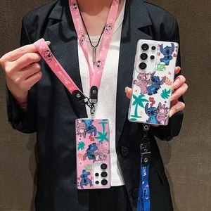 Case For iPhone Samsung Huawei Cartoon Stitch Neck Strap Lanyard Hot Phone Cover - Picture 1 of 15