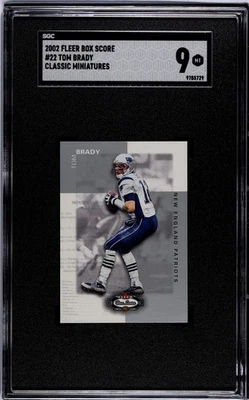2002 Fleer Box Score Tom Brady Classic Miniatures SGC 9 Patriots - Image 1 of 2