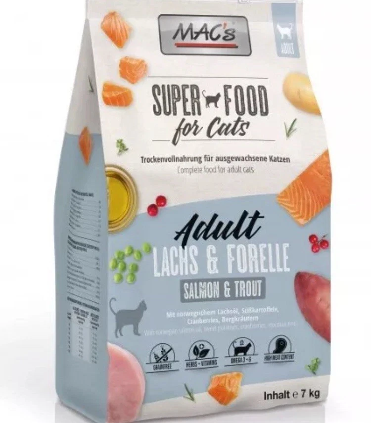 MACs Cat Adult Lachs & Forelle | 7kg Katzenfutter Trockenfutter - Bild 1 von 1
