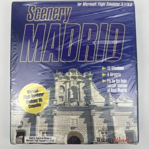 Flight Simulator Scenery Madrid 5.1/6.0 Add-On PC CD-ROM, 1996, Big Box Open Box - Picture 1 of 8