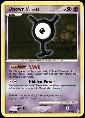 Unown (Y) Uncommon Legends Awakened 81/146 HP - Image 1 of 2
