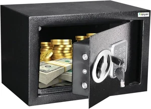 Electronic Safe Box for Money with Digital Keypad & Keys, Steel Alloy Drop Sa... - Picture 1 of 7