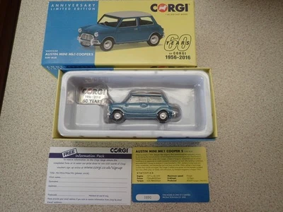 Corgi VA02538 1:43 Austin Mini Mk1 Cooper S Surf Blue Untouched Ltd Edn - Image 1 of 4