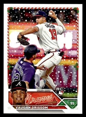 2023 Topps Holiday #H107 Vaughn Grissom Rookie Card Atlanta Braves - Image 1 of 2