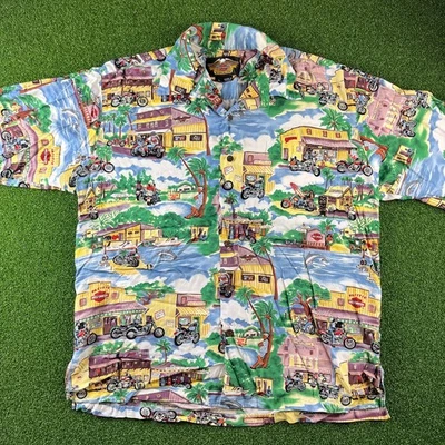 Camisa Harley Davidson Hecha en Hawaii Hawaiina Abotonada Para Hombre Talla L Foto 1 de 4