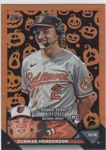 2023 Topps Update GUNNAR HENDERSON Halloween Jack O'Lantern #US18 Orioles Rookie - Picture 1 of 1