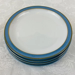 4 Denby Colonial Blue Steinzeug Beilagenteller 6,75" blaue Ränder England gebraucht - Bild 1 von 11