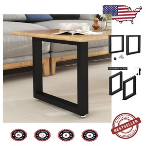 Sturdy 500 lb Capacity Metal Desk Legs - Ideal for Tables & Benches, Black - Picture 1 of 9