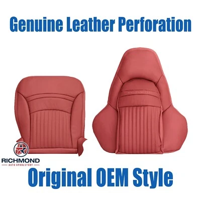 97-99 雪佛兰 Corvette - 司机侧完整正品皮革座椅套红色香水 — 第 1/4 张图片