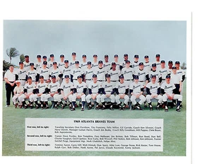 1969 ATLANTA BRAVES TEAM 8X10 PHOTO AARON PAIGE GARR GEORGIA BASEBALL - Picture 1 of 1