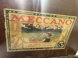 Rare Vintage 1914/1915 Meccano Construction Set No. 4 in Wooden Box W/ Auxiliary - Picture 1 of 24