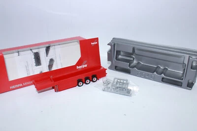 Herpa 076418 Concrete Parts Trailer Trailer For Truck 3 Axles Red 1:87 H0 New - Image 1 of 4